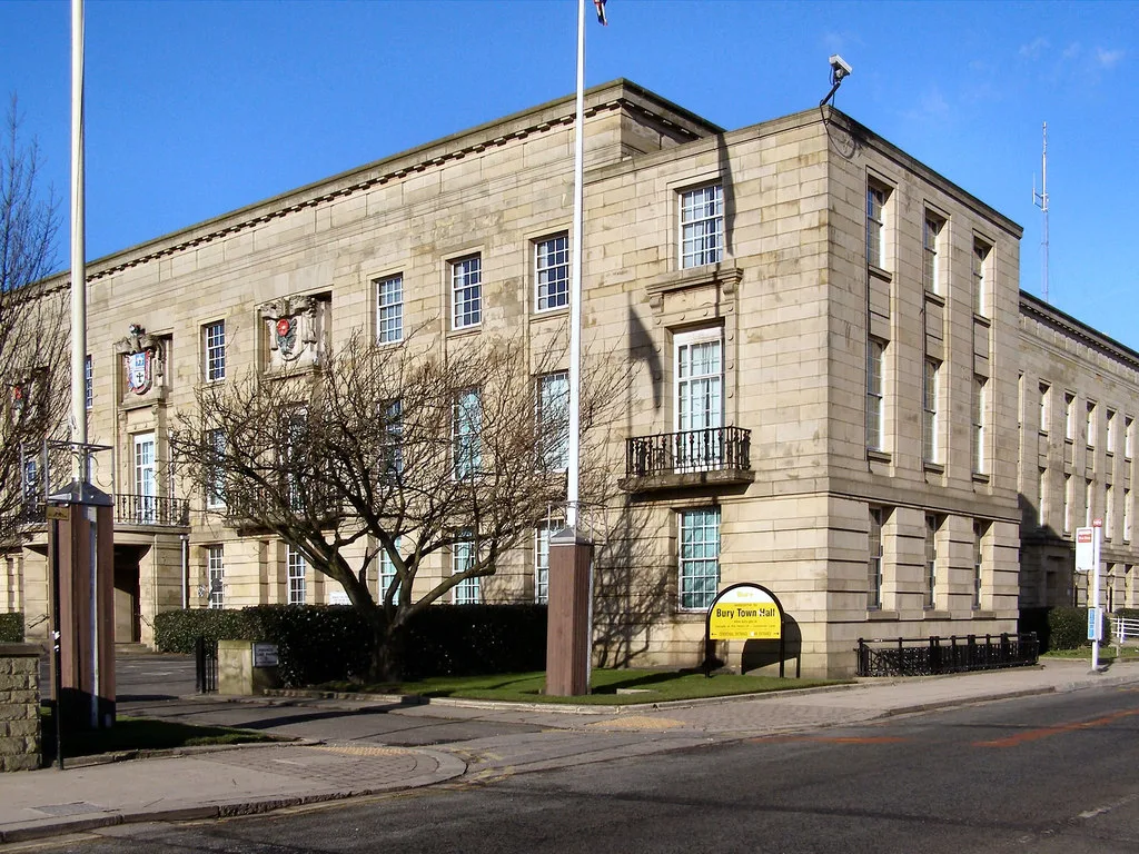 Bury Town Hall on Knowsley Street, where Cabinet meets on 14 October to consider the draft budget