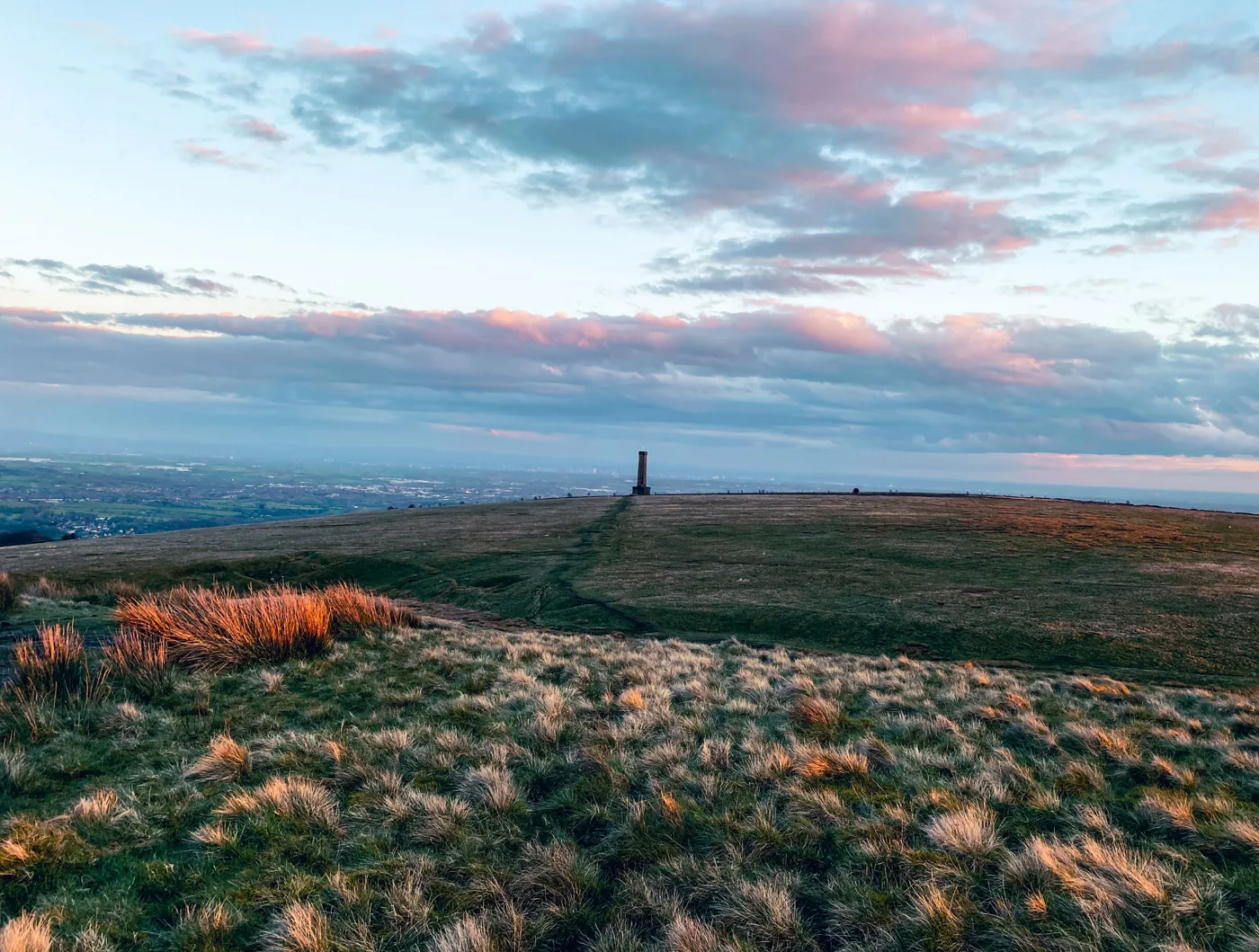 View over Holcombe Moor at dusk
