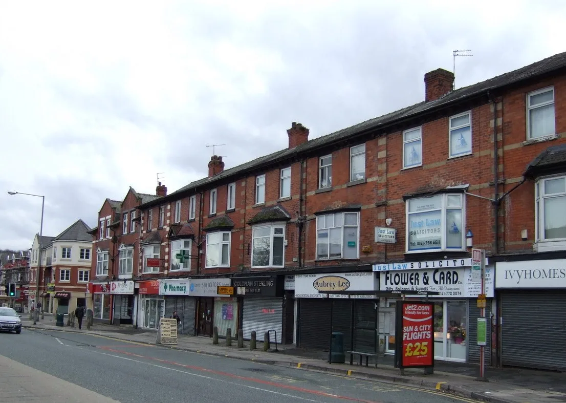 Shops on Bury New Road in Prestwich's Sedgley ward. Four of the five finalists are in the same ward